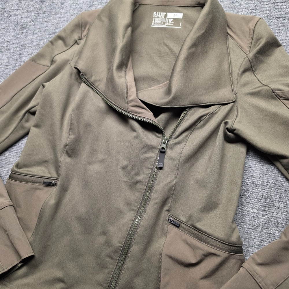 5.11 Tactical Womens Eleanor Jacket Medium Ranger Green Moto Zip Fleece Softshel